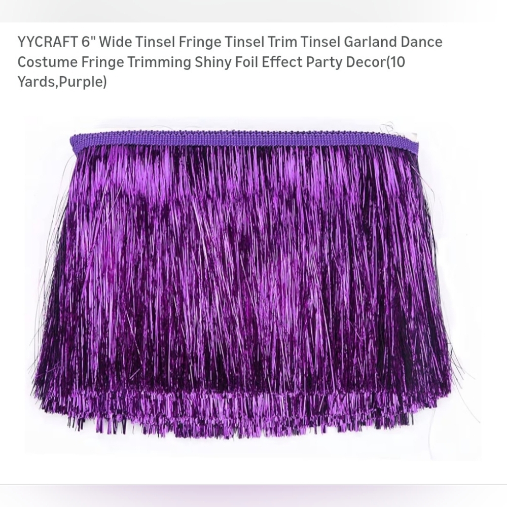Craft Purple Tinsel Fringe Garland